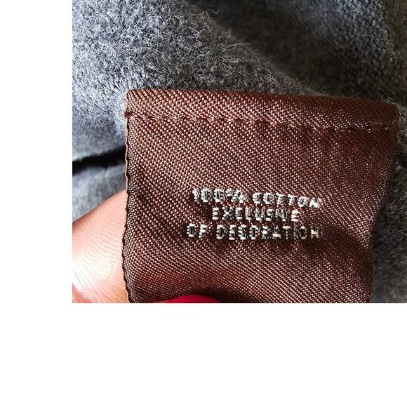 Tailorbyrd Quarter Zip Fine Knit 100% Cotton Pullover Sweater, Gray, Sz XLT - Picture 4 of 7